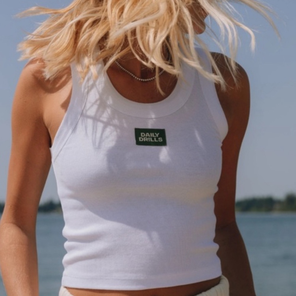DAILY DRILLS WHITE TANK!!! SIZE XS/S !!